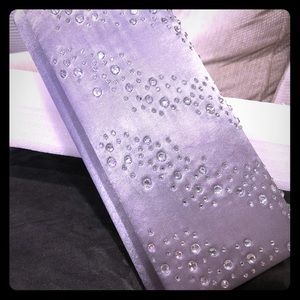 Silver Satin Feel Rhinestone Evening Clutch 😍